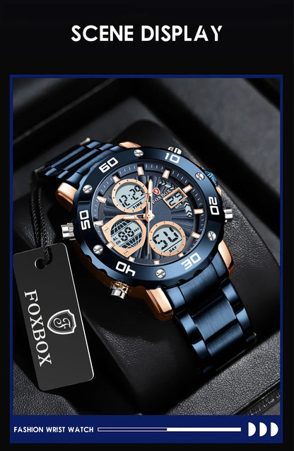 LIGE Watches For Men Luxury Brand Sport Quartz Wristwatch Waterproof Military Digital Clock Steel Men Watch Relogio Masculino