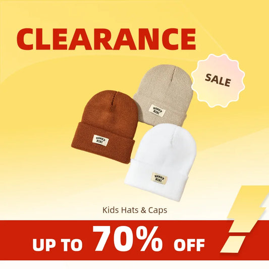 Clearance_3pcs/set Hot sales Autumn and Winter Warm 0-24 Month Kids Cap With Letter Boy Girls Soft Knitted Hat Children Head Acc