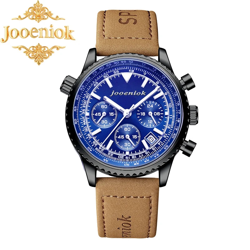2026 New Top Luxury Man Wristwatch Sport Fashion Leather Quartz Watch For Men Chronograph Date Waterproof Luminous Men's Watches