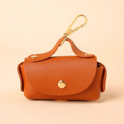 Portable Dog Poop Bag Organizer Stylish Pet Bag Holder Leather Pet Poop Bag Holder With Dispenser For Dog Bags Pet Supplies