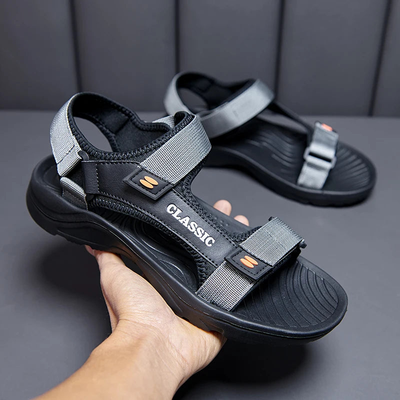 Sandals Men's 2025 Summer New Sports and Casual Beach Shoes Summer Outerwear Soft Roman Sandals