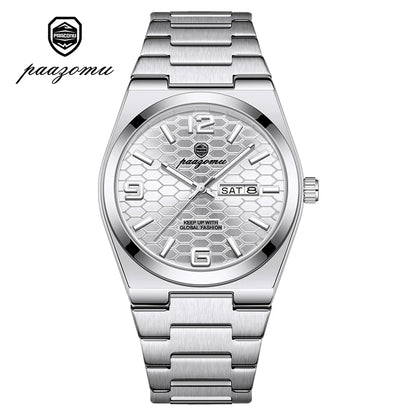 PAAZOMU Casual Man Watch Fashion Exquisite Men Wristwatches Waterproof Luminous Date Stainless Steel Quartz Men's Watches Reloj