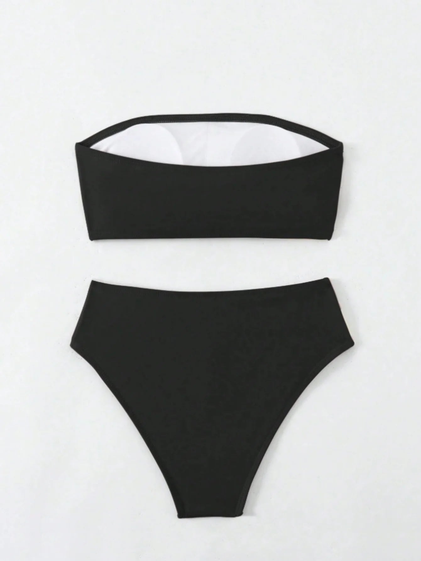 Sexy Bandeau Bikini 2026 Women Black Patchwork Striped Push Up High Waist Swimsuit Summer Bathing Suit 2 Piece Swimwear Biquini