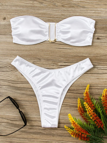 Bandeau Bikini Swimsuit Women 2026 Two-piece Swimwear Thong Bikinis Sets Female Bathing Suit Push Up Monokini Beach Wear Biquini
