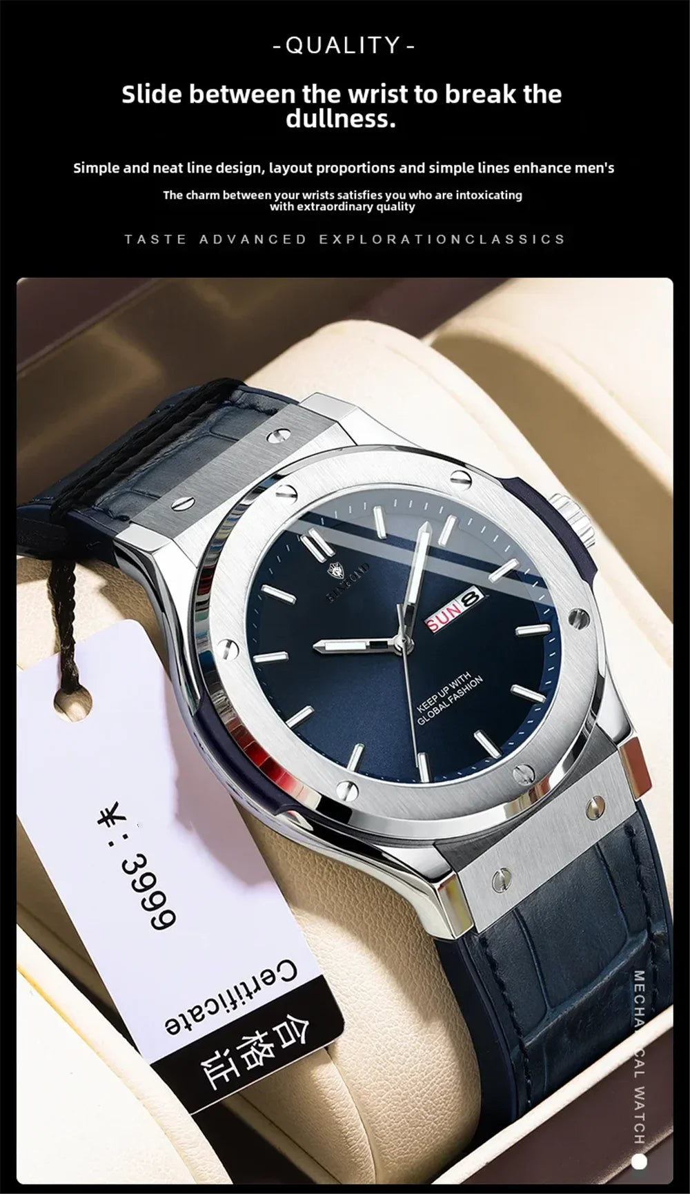 Fashion Quartz Wristwatches New Gifts Sports Leather Mens Automatic Watches For Man Luxury Automatic Watch Men Digital Clock