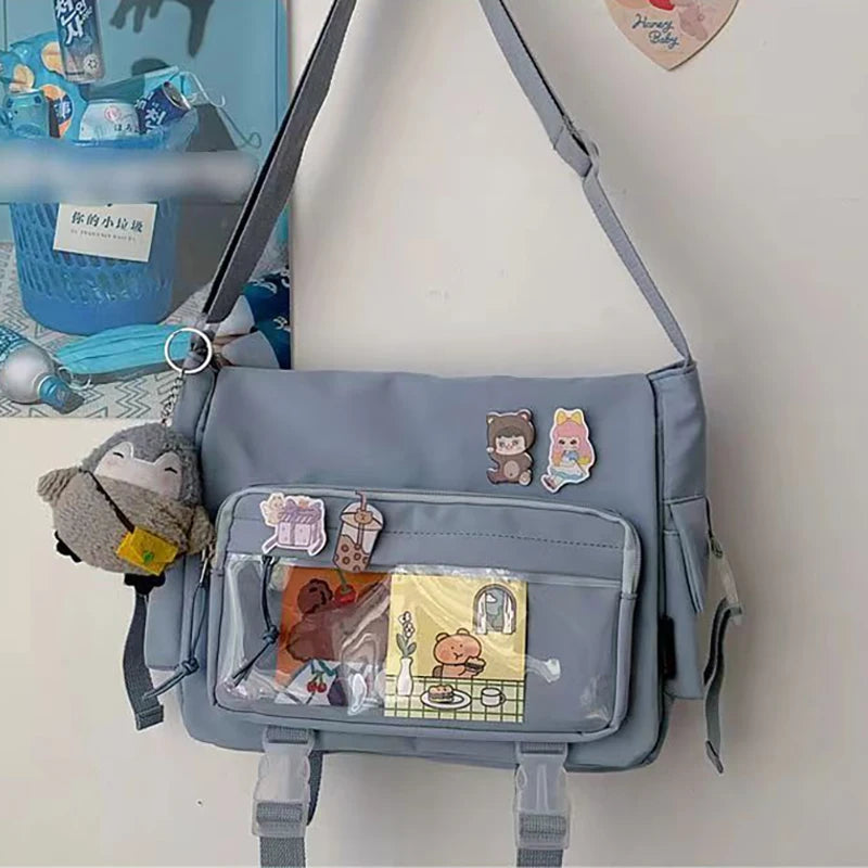 Japanese Style Kawaii Itabag for Dolls Large Handbags New Nylon School Bags for Teenage Girls Tote Shoulder Bag JK Crossbody Bag
