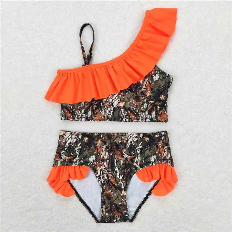 Wholesale Children Summer Grey Camo Print Swimsuit Kid Stretchy Swimwear Infant Matching Baby Boy Girl Swimming Trunks Shorts