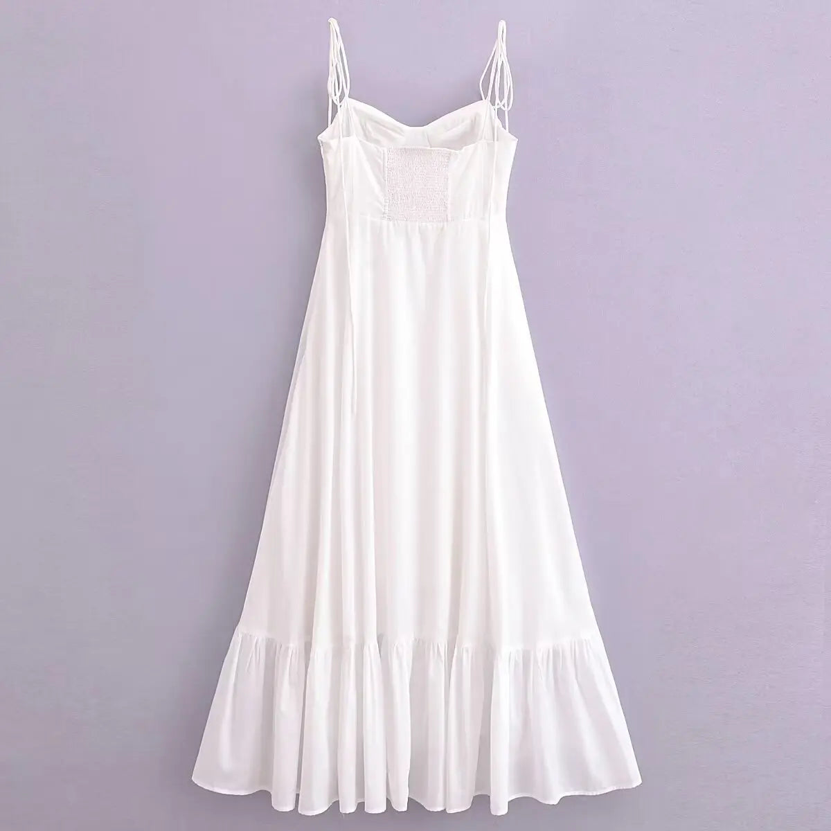 Ashgaily White Dress Women Halter Cotton Long Dress Lace Elegant Party Outfits Ladies Sexy Club Clothes