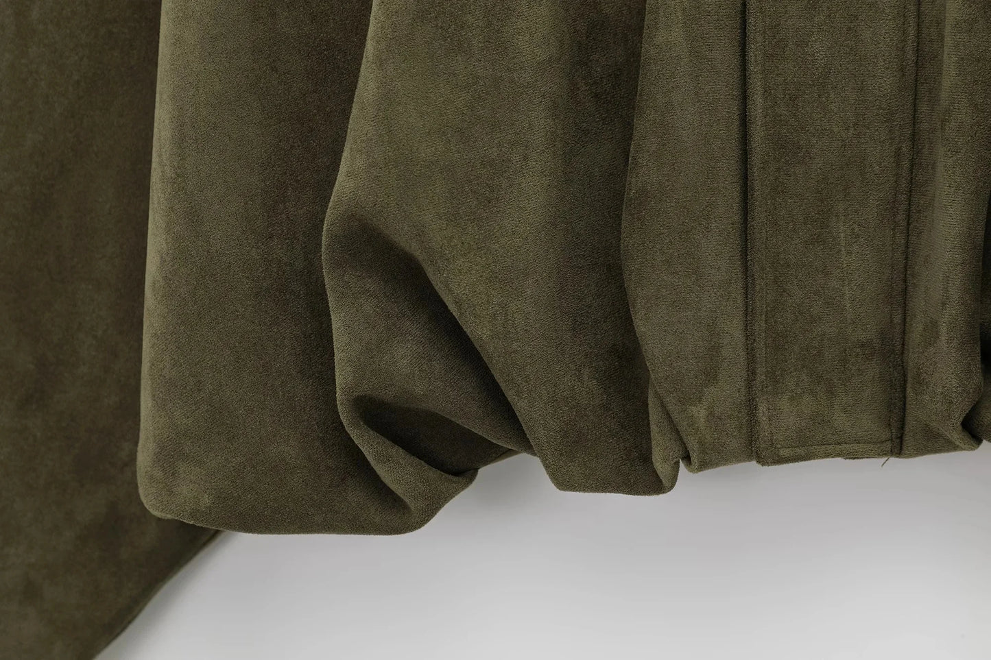 KONDALA Casual Soft Martini Green Bomber Jackets Women Long Lantern Sleeve Oversized Autumn Winter Coats Fashion 2025 Outwears