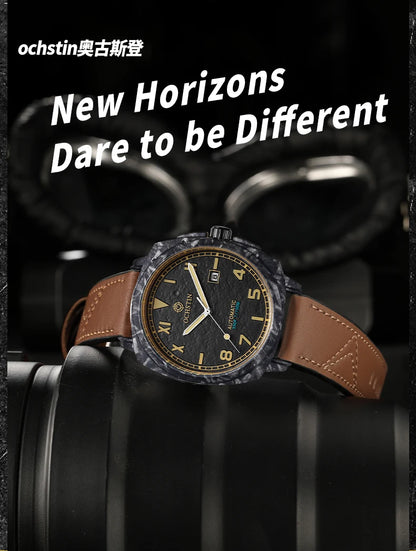 OCHSTIN Men's Automatic Mechanical Movement Watches Man Leather Strap Wristwatch Waterproof Master Series Luminous Hand Watch