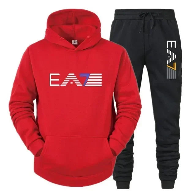 Men's sportswear set, fashionable and casual, autumn and winter men's sportswear+pants two-piece set