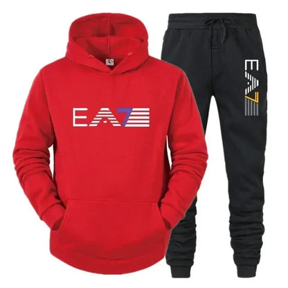 Men's sportswear set, fashionable and casual, autumn and winter men's sportswear+pants two-piece set