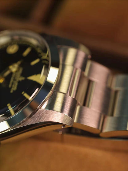 Hruodland 2025 36mm New Classic Automatic Men Dress Watches NH38 Mechanical Stainless Steel Bracelet Black Sport Wristwatch Male