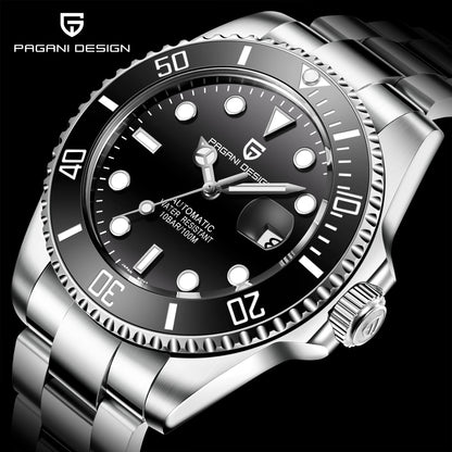 PAGANI DESIGN Watches Luxury Golden Mechanical Watch For Men New Sapphire Crystal Stainless Steel Luxury Waterproof  Men's Watch