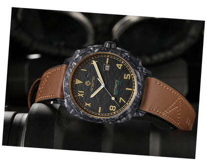OCHSTIN Men's Automatic Mechanical Movement Watches Man Leather Strap Wristwatch Waterproof Master Series Luminous Hand Watch