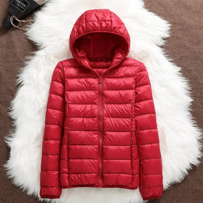 15 Colors Women Puffer Jackets Plus Size 5xl 6xl 7xl 2025 New Spring Autumn Hooded Female Ultra Lightweight Packable Down Coats