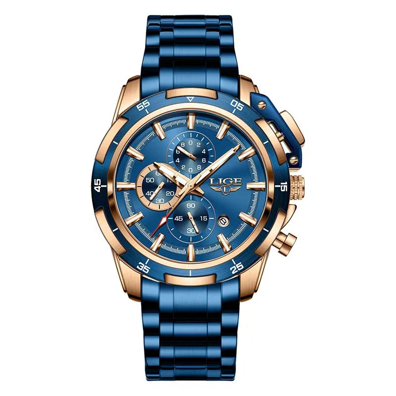 LIGE New Business Luxury Watches Men Top Quality Fashion Quartz Wristwatches Male 30M Waterproof Casual Mens Watch Gifts Reloj