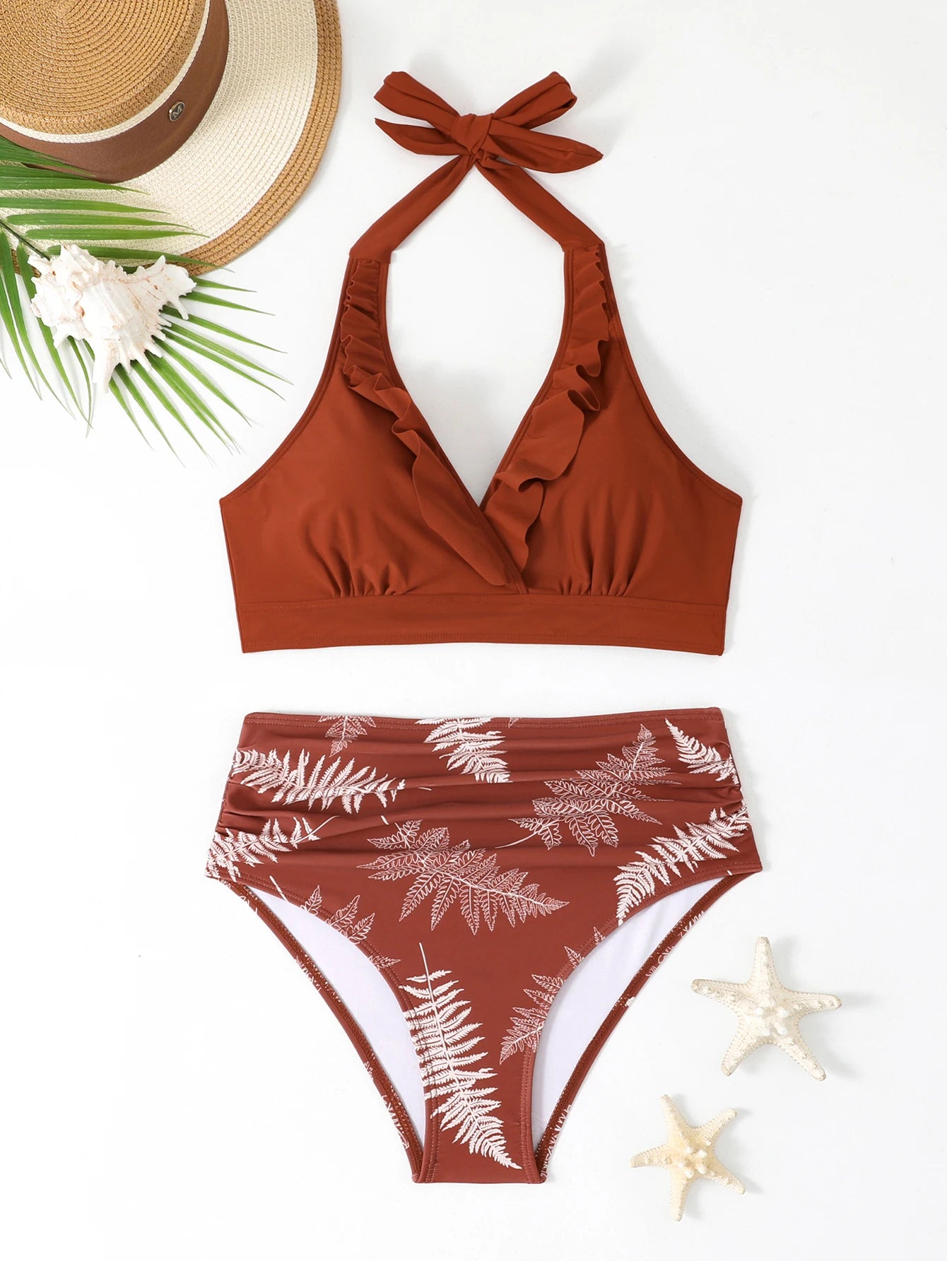 U-wire Bikinis 2026 Women High Waist Swimwear Solid Swimsuit Female Beachwear Summer Bathers Bathing Swimming Swim Suit XL