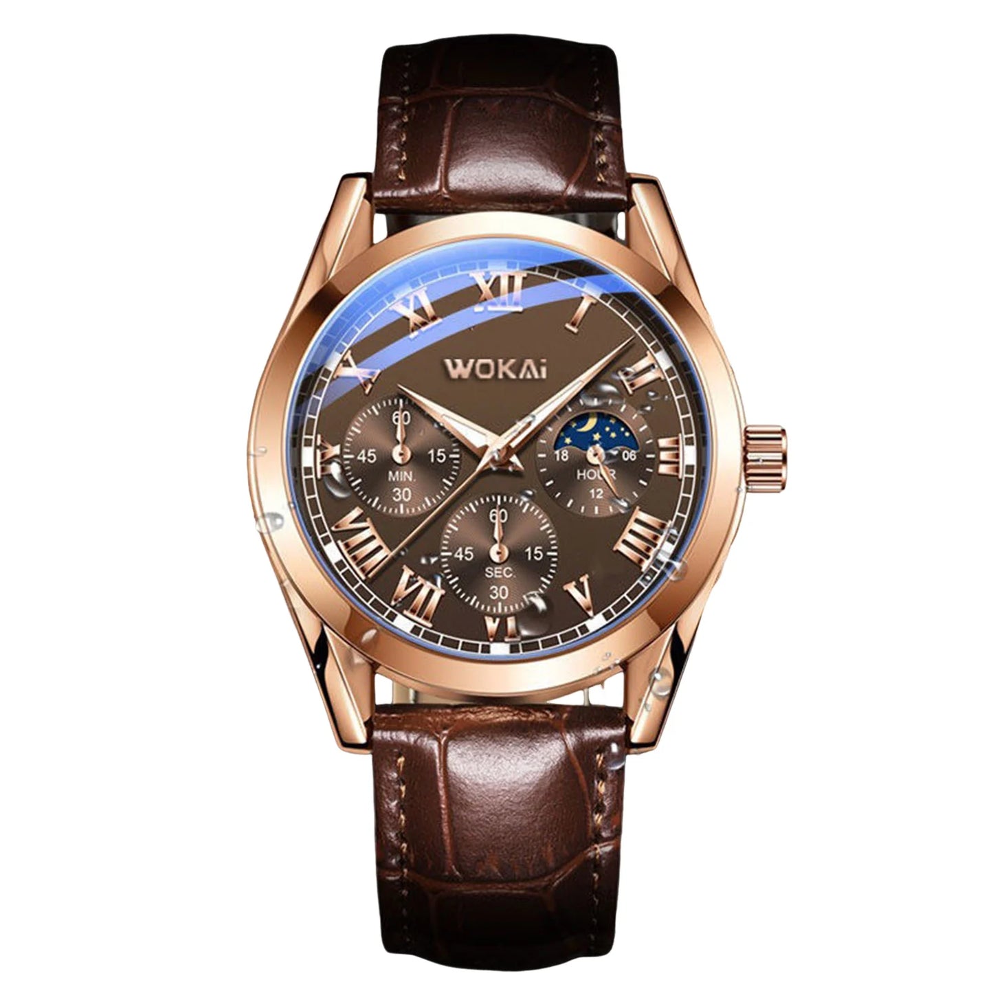 Business Quartz Watch Fashion PU Leather Strap Daily Quarts Watches Suitable for Daily Dating Gift Wristwatch