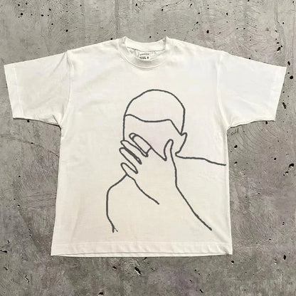 Rapper Frank Retro Graphic T Shirt Men's Hip Hop Ocean Album Clothing T-Shirts Y2k Unisex Blond Fashion Oversized Cotton T-shirt
