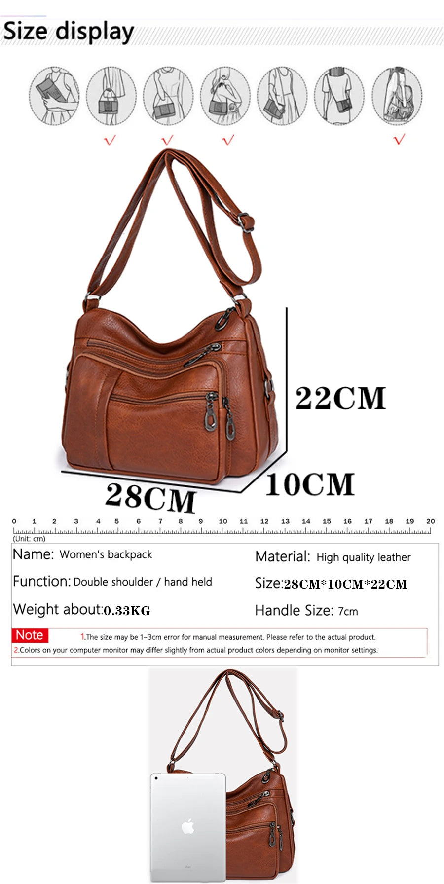 High Capacity Women Tote Bag High Quality Leather Ladies Handbags Leisure Shoulder Bag Small Crossbody Bags For Women 2024 New