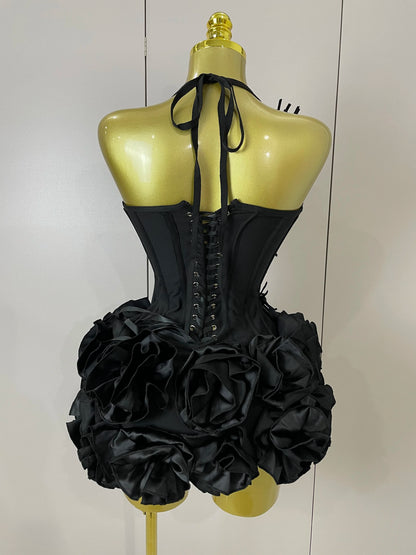 Sexy Halter Prom Gown Celebrity Club Two Piece Set Cocktail Elegant Women Fashion Luxury Birthday Party Red Black Bandage Outfit