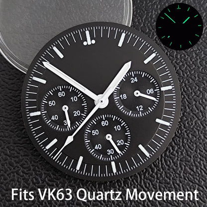 39.7mm Case Watches Metal Case Fits VK63 Movement Accessories Sapphire Glass Equipped With Bezel And Strap VK63 Dial