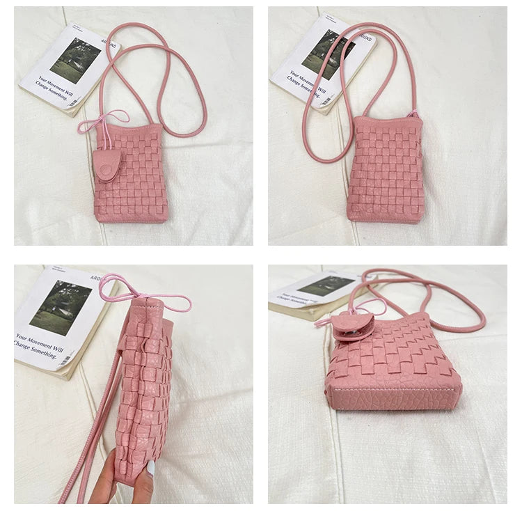 Women's Bag PU designer luxury bags woman 2026 Shoulder bags Fashion niche woven minimalist crossbody bag Wallet