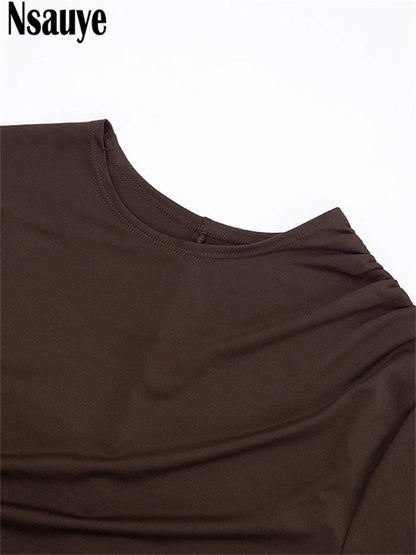 Nsauye New Fashion Women Short Wrap High Waisted Mini Winter Dress 2025 Outfits Sexy Night Club Party Evening Long Sleeve Dress