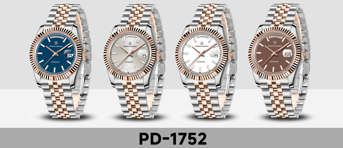 PAGANI DESIGN Watches Pure White Dial Mechanical Watch For Men 2025 New Luxury Sapphire Crystal Automatic Stainless Steel Clock