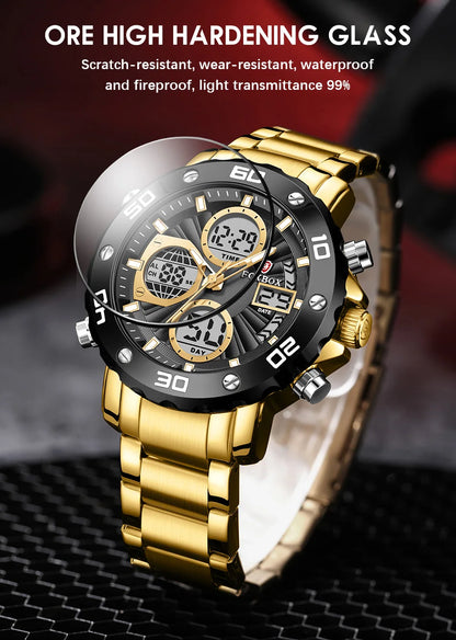 LIGE Watches For Men Luxury Brand Sport Quartz Wristwatch Waterproof Military Digital Clock Steel Men Watch Relogio Masculino