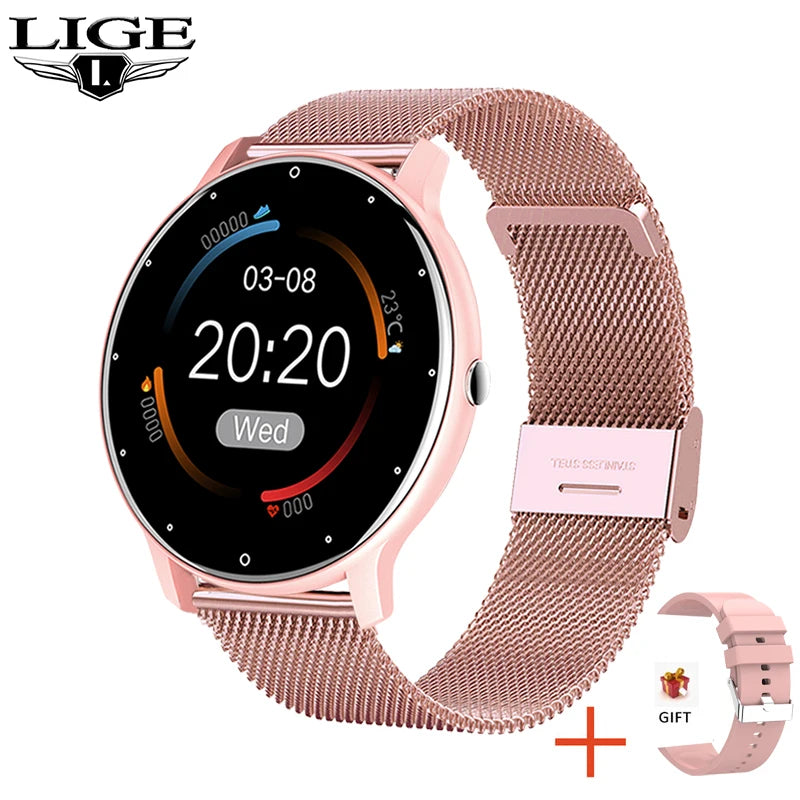 LIGE New Smart Watch Men Sports Fitness Watches Heart Rate Full Touch Screen Bluetooth Call 2026 New Ultra Light Smartwatch Men