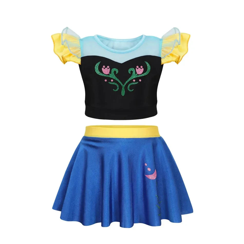 Princess Swimsuit Mermaid Mirabel Isabella Swimsuit Set Girl Summer Beachwear Pool Party Kids Anna Elsa Rapunzel Swimwear Suit