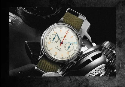 Men's watches 1963 pilot watch 42mm waterproof retro quartz chronograph