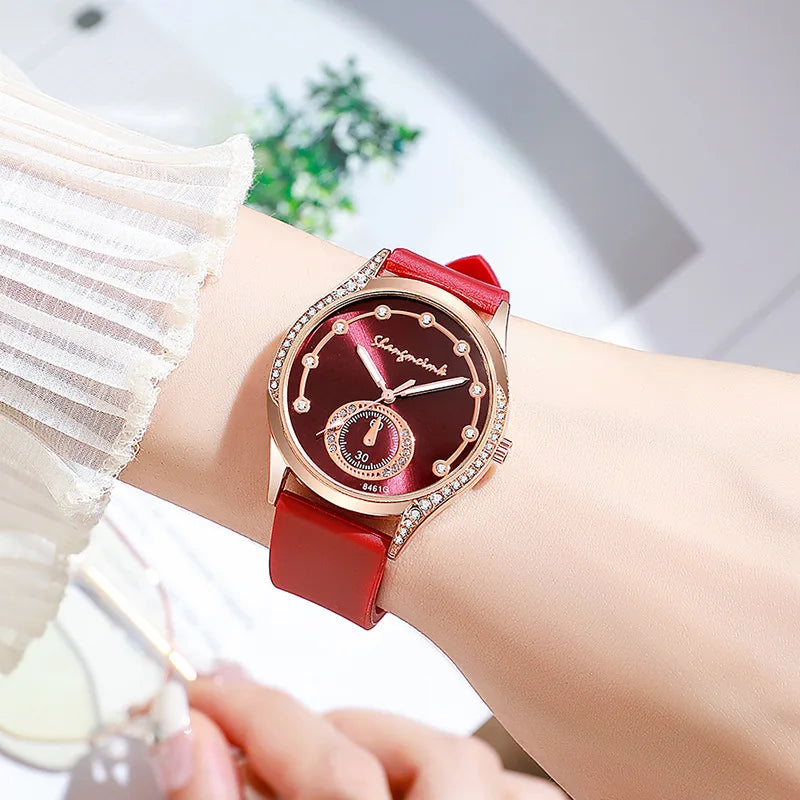 Luxury Rhinestone Women Watches Fashion Silicone Band Quartz Wristwatch for Ladies Clock Reloj Mujer（Without Box）