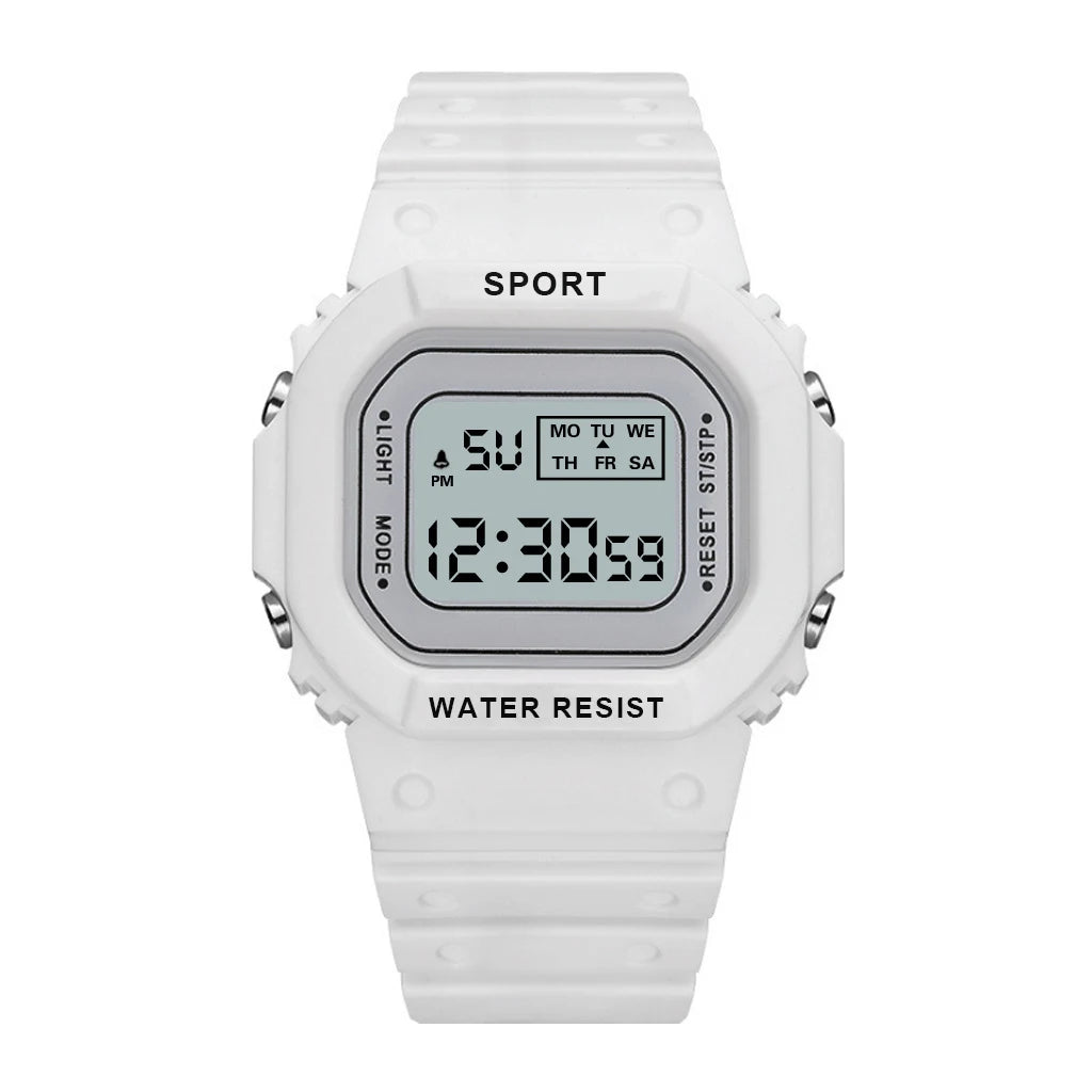 YIKAZE Sports Watch Boys Girls Student LED Electronic Watch Colorful Men Women Square Digital Watches Waterproof Rubber Clock