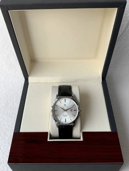 Top Brand Men's Watch Simple Business Waterproof Calendar Leather Strap Male Fashion Quartz Watches Gift: Box, Spare Battery