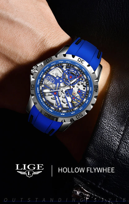 LIGE Top Luxury Automatic Watch For Men Mechanical Watches Men Sports Waterproof Stainless Steel Men Watch Reloj Hombre
