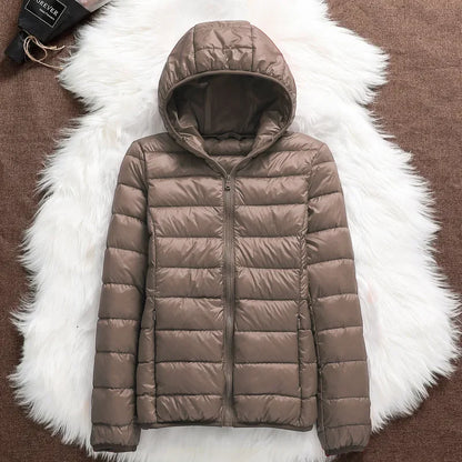 15 Colors Women Puffer Jackets Plus Size 5xl 6xl 7xl 2025 New Spring Autumn Hooded Female Ultra Lightweight Packable Down Coats
