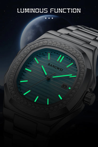 LIGE New Fashion Date Couple Watches 30M Waterproof Luminous Valentine's Day Gift Stainless Steel Watch Men Women Quartz Watch