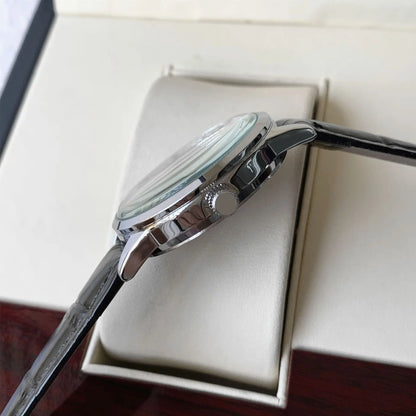 Top Brand Men's Watch Simple Business Waterproof Calendar Leather Strap Male Fashion Quartz Watches Gift: Box, Spare Battery