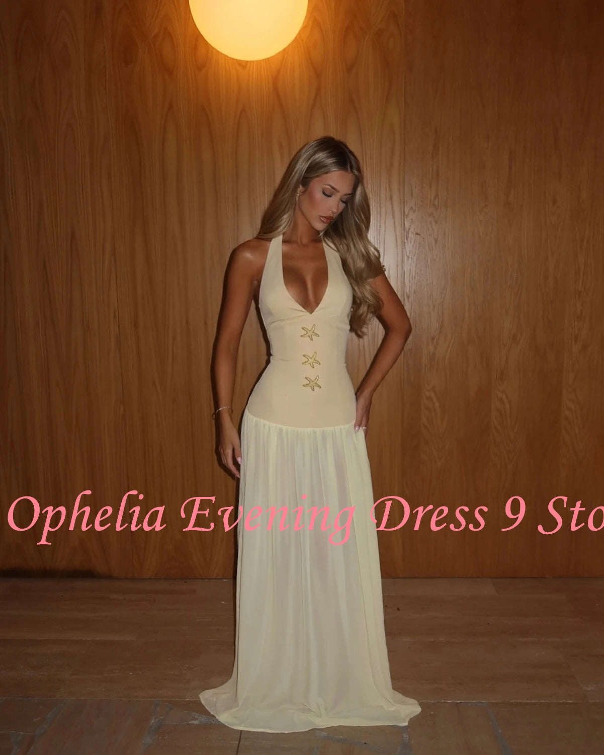 Customized Modern Halter Chiffon Sleeveless Evening Dresses Elegant Straight Floor Length Celebrity Gowns Vestido De Noche