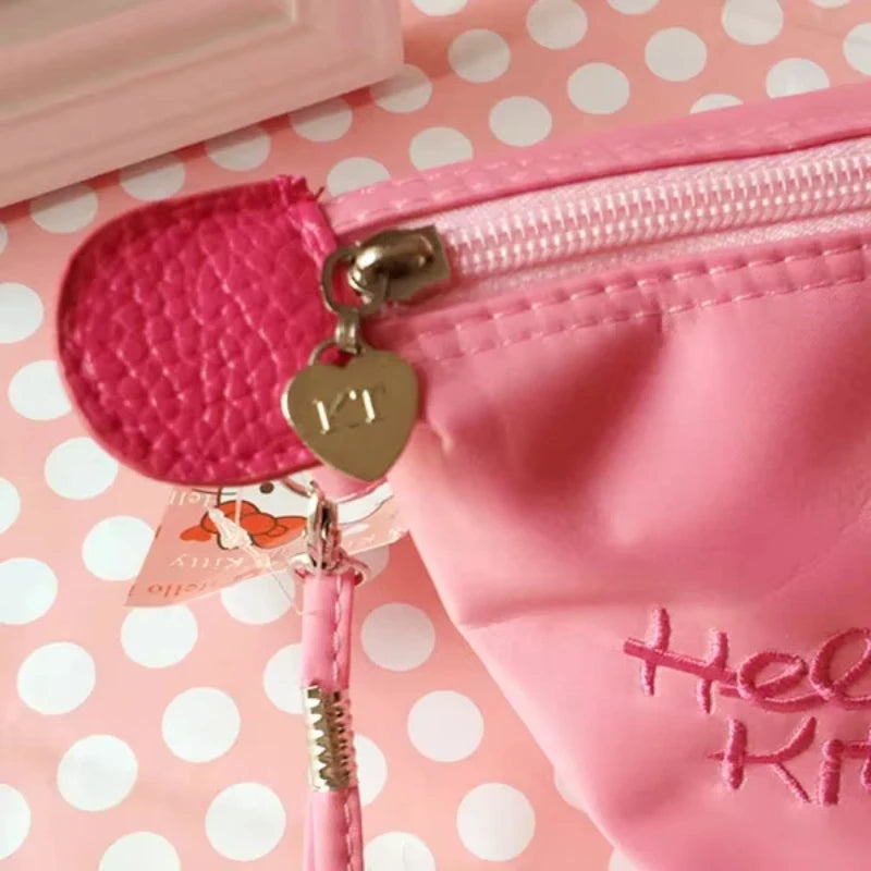Hello Kitty Travel Makeup Bag Pen Bag Storage Bag Anime Cartoon Large Capacity Waterproof PU Handbag Gift for Girl Girlfriend