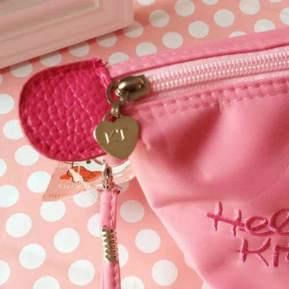 Hello Kitty Travel Makeup Bag Pen Bag Storage Bag Anime Cartoon Large Capacity Waterproof PU Handbag Gift for Girl Girlfriend