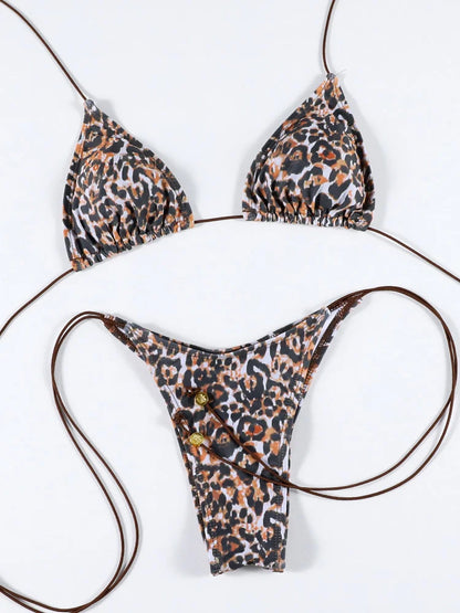 Sexy Triangle Swimsuit Tie Bikini Push Up Women Swimwear High Cut Bathing Suit Brazilian Biquini Sexy Solid Bandage Beachwear