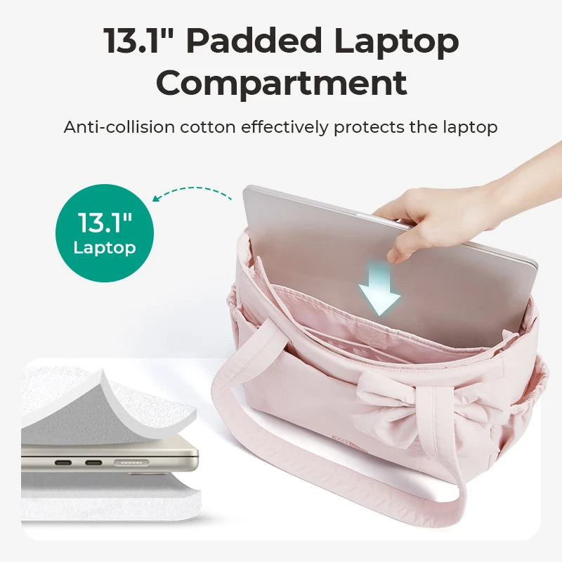BAGSMART Versatile Travel Tote Bag Women Commuting Bag Multiple Pockets Messenger Handbag College School Shoulder Bag