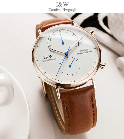 Carnival Brand Luxury Watches for Man Fashion Waterproof Rose Gold Silver Military Clock Men Quartz Wristwatches Reloj Hombre