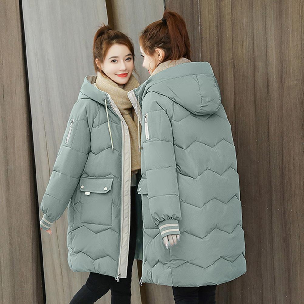 2025 New Women Long Down Cotton Jacket Korean Loose Cotton Coat Winter Thicken Warm Women Parkas Winter Female Hooded Coat