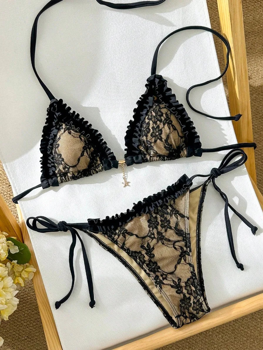 Lace Sexy Bikinis 2026 Women Swimwear Female Swimsuit For Swimming Wear Bathing Suits Brazilian Bikini Set Beachwear Pool Bather