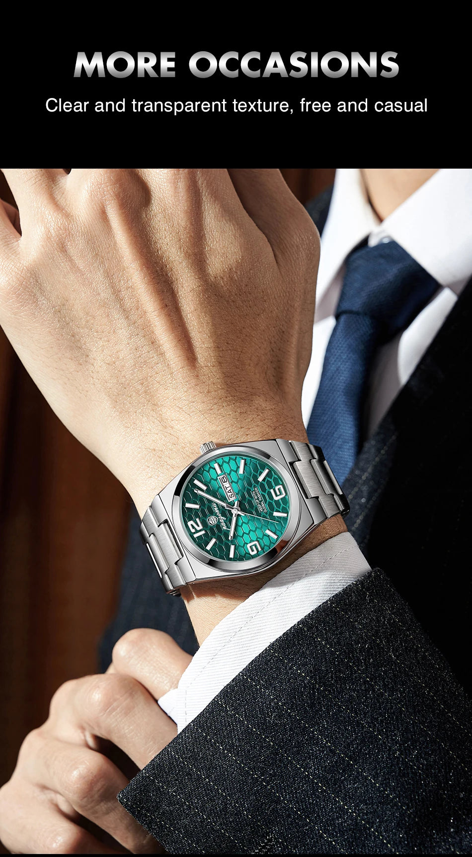 PAAZOMU Casual Man Watch Fashion Exquisite Men Wristwatches Waterproof Luminous Date Stainless Steel Quartz Men's Watches Reloj